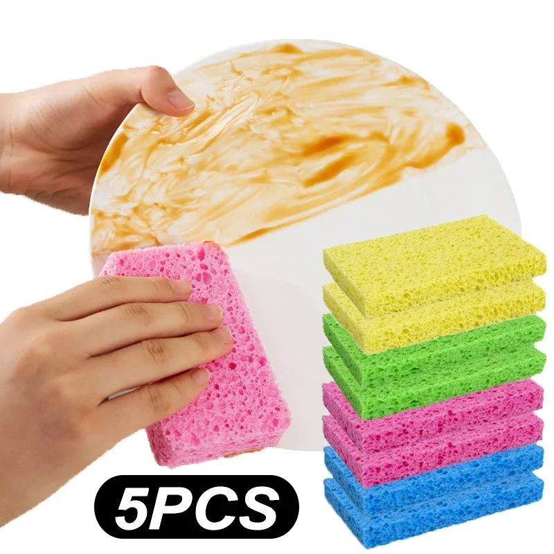 5Pcs Sponge Wipes Cleaning Sponge Rubs for Washing Dishes Sponge Wipes Descaling Cooktop Compressed Rubs Kitchen Cleaning Tools