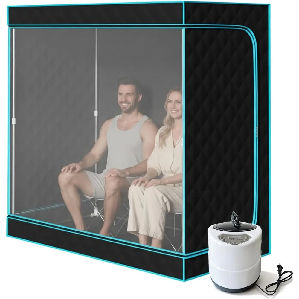 

Сауна, портативная пароварка для 2 человек, набор для сауны, складная палатка для влажной сауны с пароваркой 2,5 л, 1500 Вт, полноразмерная домашняя сауна, со складной