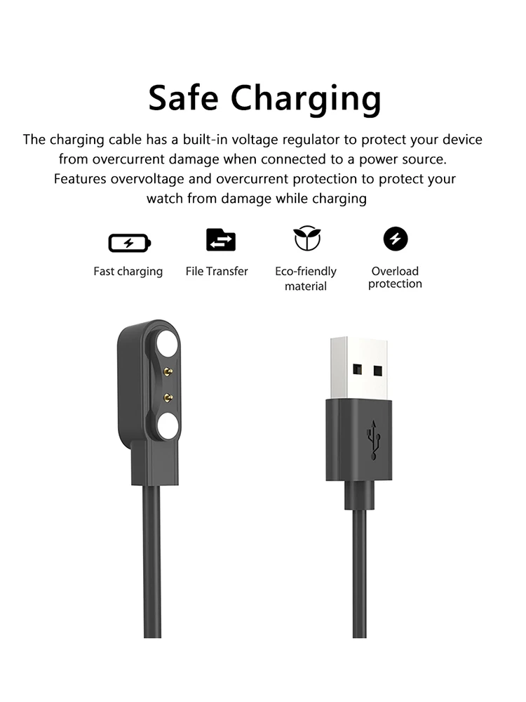 Cable de carga rápida para reloj inteligente, Cable de carga magnético USB de 0,6/1M, Cable de carga para IMILAB W12 IMISW12/KW66 SW022