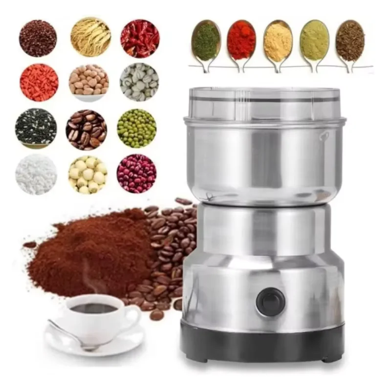 

High Power Electric Coffee Grinder Kitchen Cereal Nuts Beans Spices Grains Grinder Machine Multifunctional Home Coffee Grinder