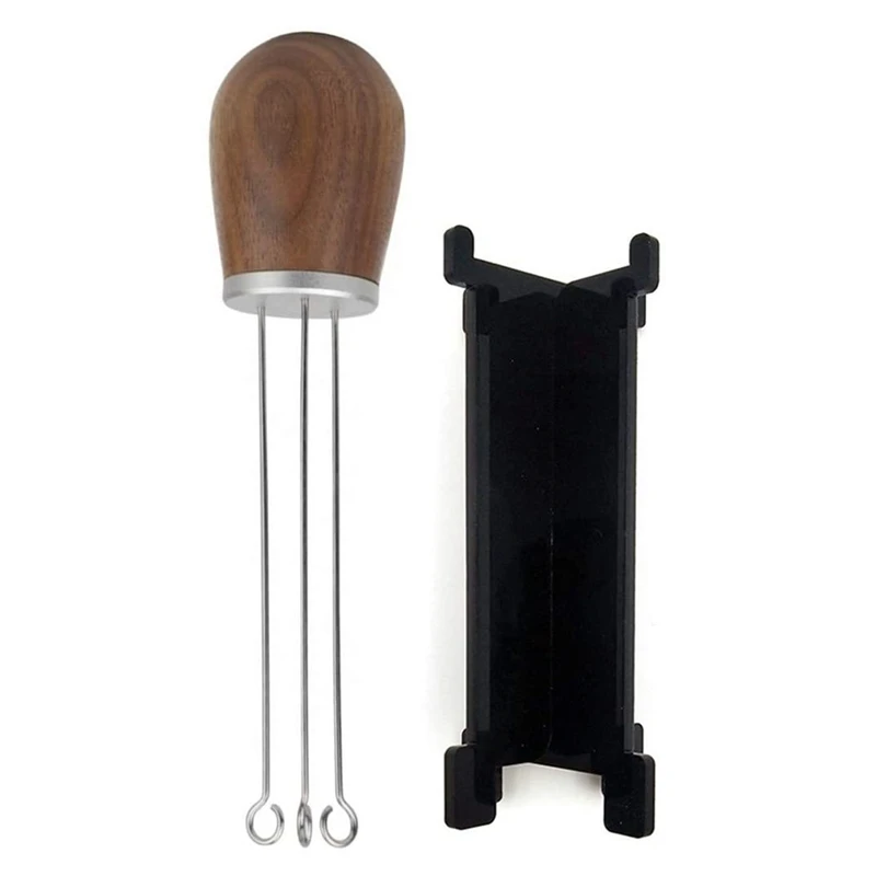 

Espresso Hand Tampers Solid Wood Handle Espresso Coffee Tamper Stirring Needle Distributor Espresso Maker Tool