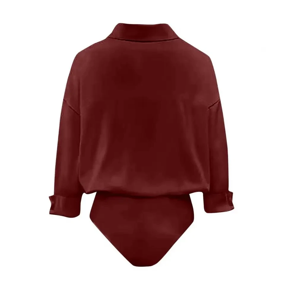 

Sexy Korean Striped One-Piece Shirt Long Sleeve Waist-Cinching Base Layer Trendy Design Two-Piece Appearance Women's Tops