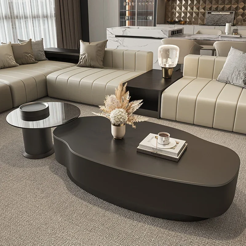 Creative minimalist rock slab coffee table living room home luxury high-end special-shaped irregular tea table