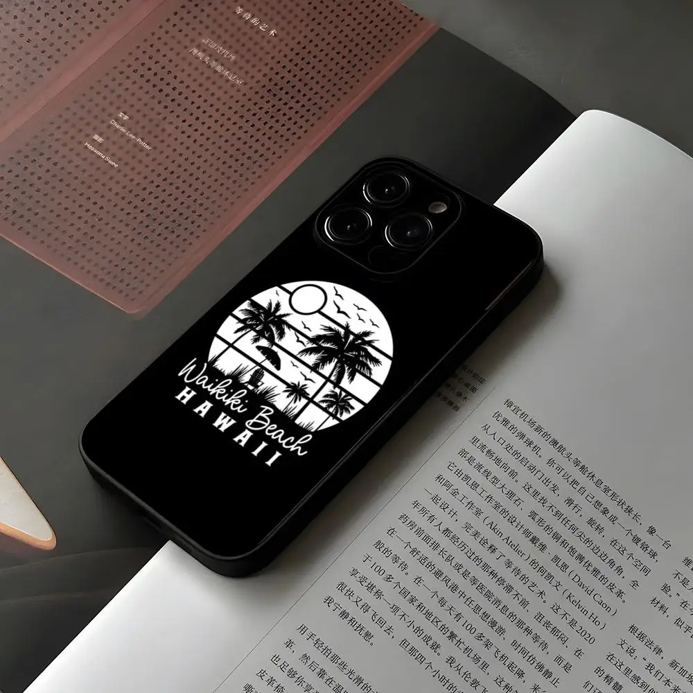 

Винтажный чехол для телефона Waikiki с изображением пляжа, гавайской семьи, заката, для iphone 15, 12, 14, se, 2022 pro max, 11, 13, xr, x, xs, mini plus, чехол