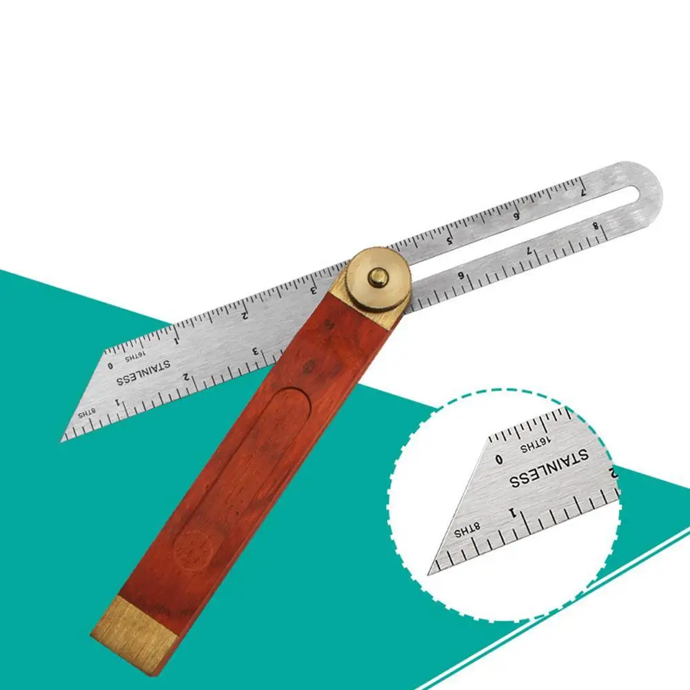 9inch Stainless Steel Sliding Angle Ruler With Wooden Handle Multi Angle Adjustable Measurement Tool dropshipping wholesale