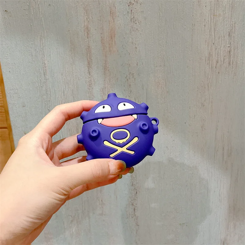 Para airpods pro 3 caso, pokemon gengar gás roxo à prova de choque fone de ouvido capa de silicone para airpods pro 2 caso/airpods 4 3 2 1 caso