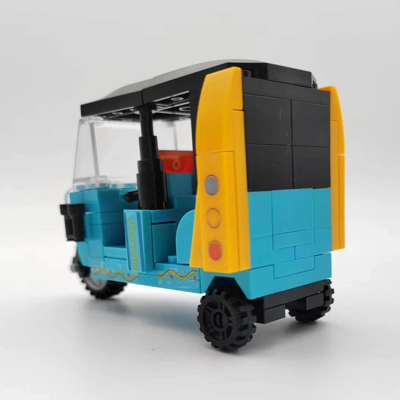 مدينة ثلاث عجلات نموذج دراجة نارية MOC اللبنات مركبة الطوب الفني هدايا عيد الميلاد لعب للأطفال الأولاد الأطفال الكبار #5