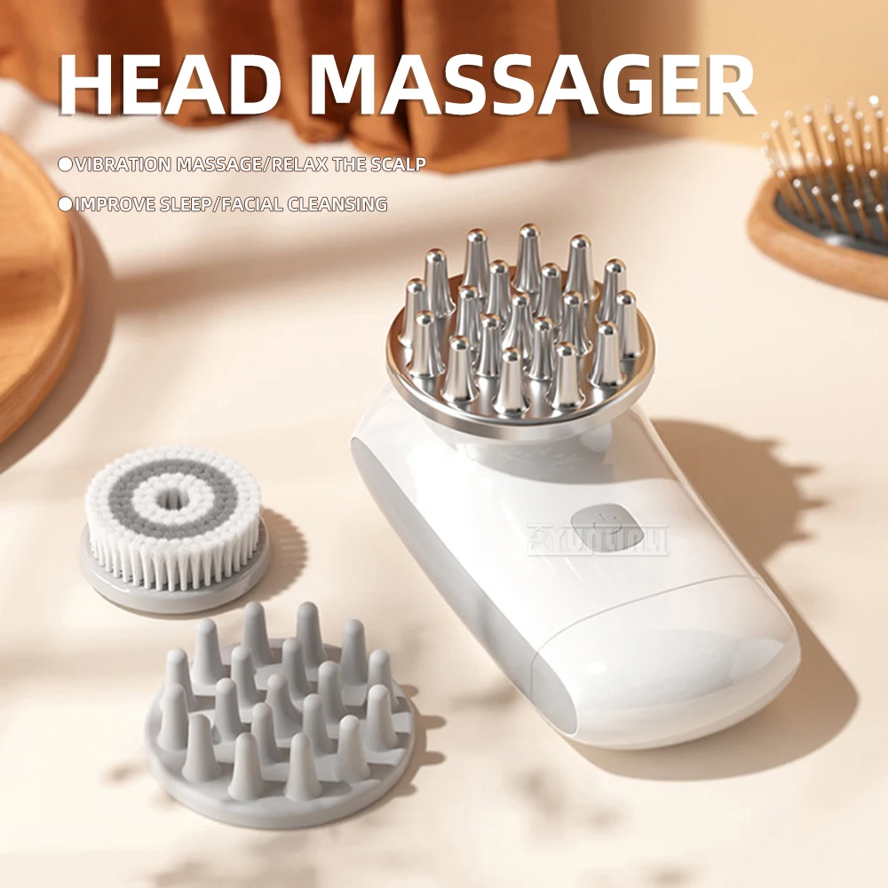 

Electric Vibration Multifunctional Scalp Head Massager Facial Cleanser for Relaxation And Beauty Care