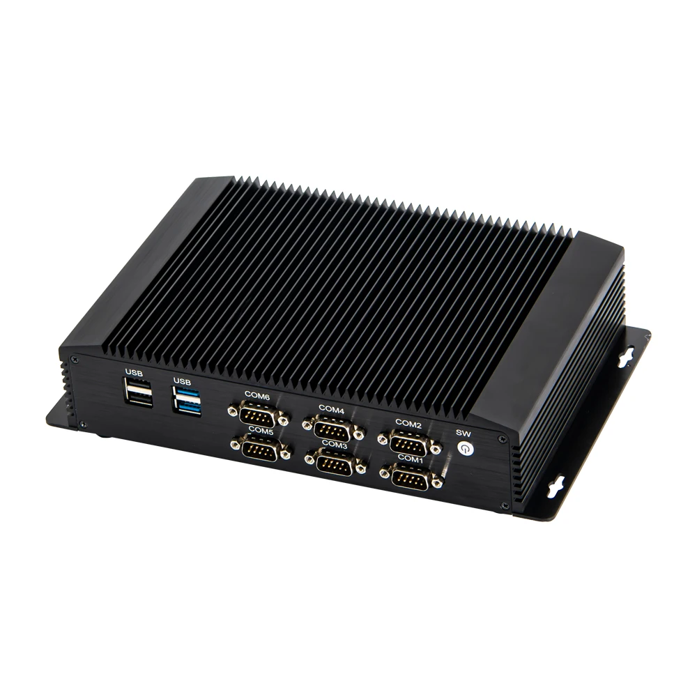 Yohirs 10th Gen Fanless Industrial Mini PC I7 10510U I5 2Lans 6COM GPIO PS/2 Computador de metal robusto Windows 10 Linux 4G LTE WiFi