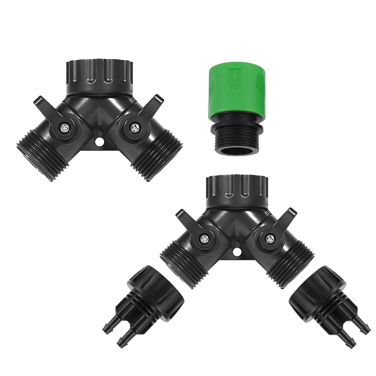 Tap Adapter Drip Irrigation 4-Way 2-Way Splitter for Garden 1/4'' Hose Automatic Watering System Kit Bonsai Pot Plant Greenhouse