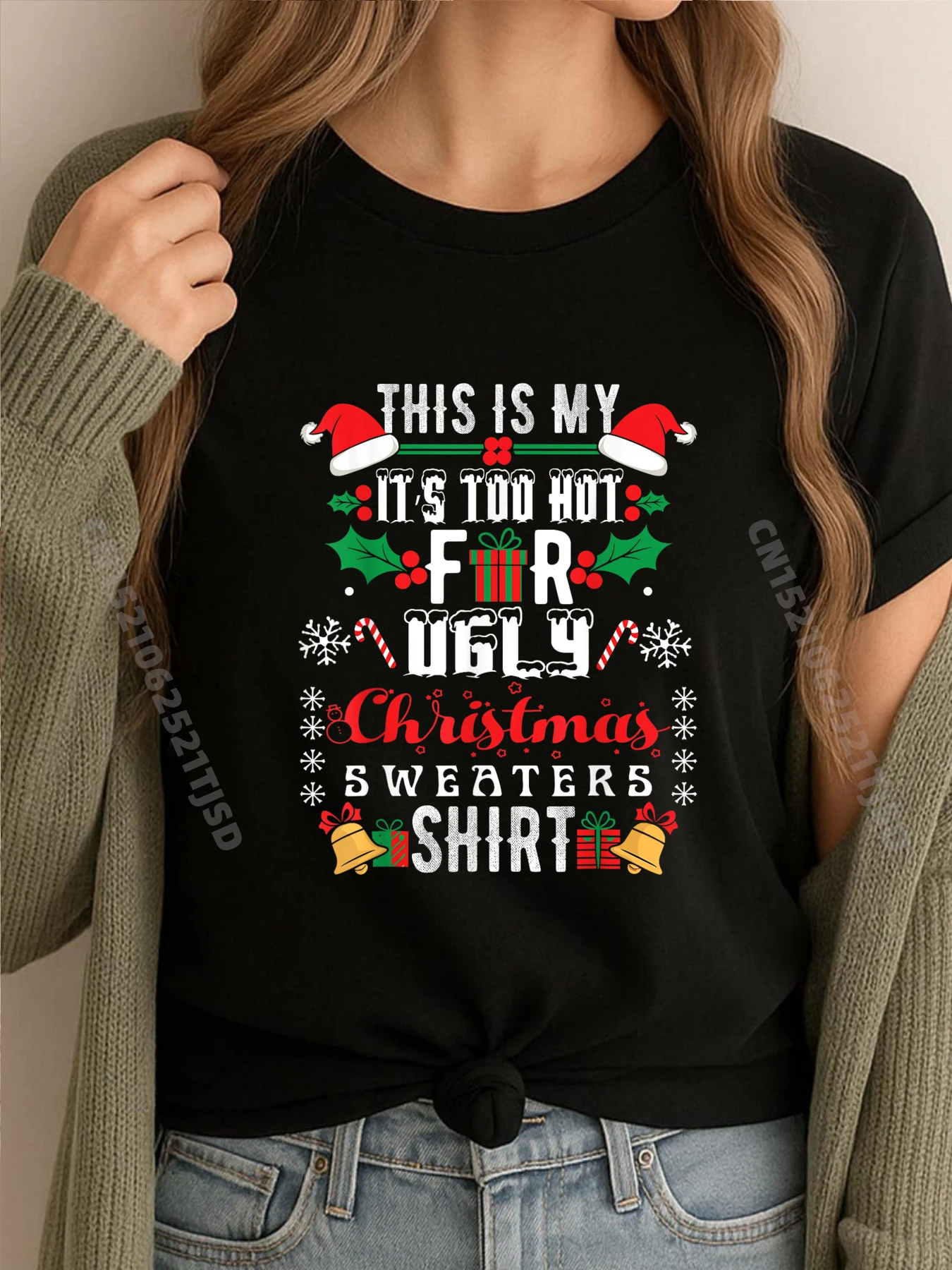 

Too Hot Ugly Christmas Sweaters Xmas Woman Family Woman Clothes T-Shirts Tops T-shirt