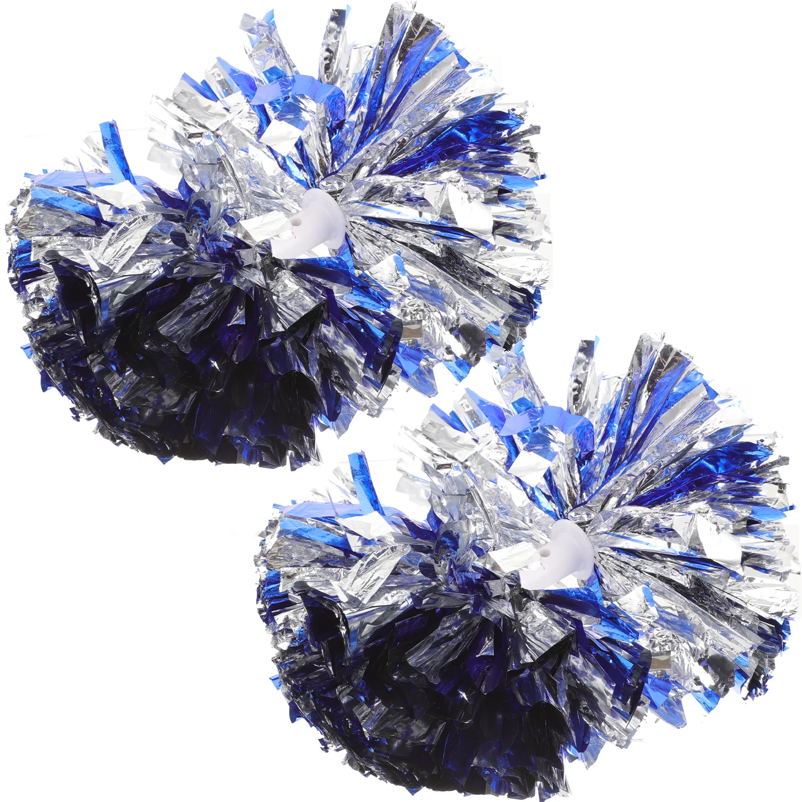 2 قطعة الكريات المحمولة الأزرق الأبيض لامع احباط اليد الزهور للأحداث الرياضية أداء الرقص التشجيع الدعائم التمارين الرياضية