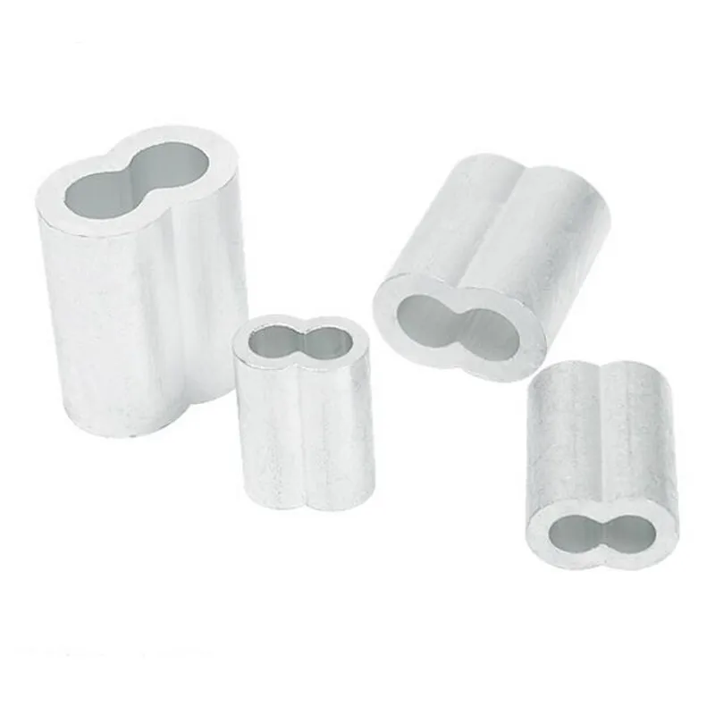 1000pcs 1.2mm M1.2 Aluminum Cable Crimps Sleeve Shape 8 Double Hole Ferrule Crimping Loop Wire Rope Clip Swage Fittings