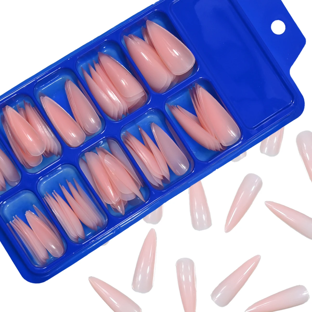 120 Stück in 12 Größen, aufdrückbare Nägel, glänzende Unifarbe, aufdrückbare Nägel, lange spitze Nägel, künstliche Nägel mit vollständiger Abdeckung, su – Detail 14
