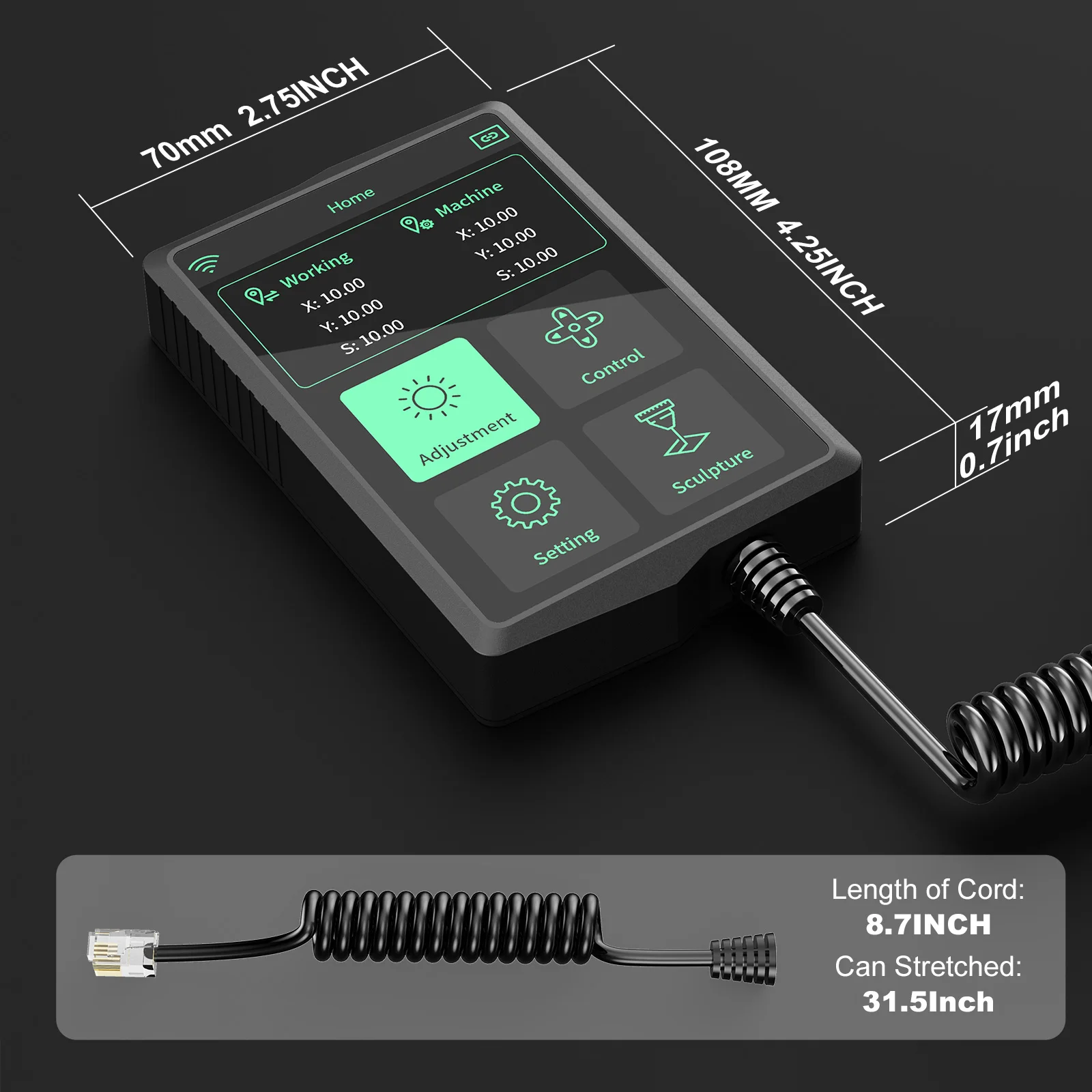 Twotrees-máquina de grabado láser TTS POR Screen, dispositivo portátil de mano con pantalla de 3,5 pulgadas, controlador sin conexión para TTS-55 POR TTS-10