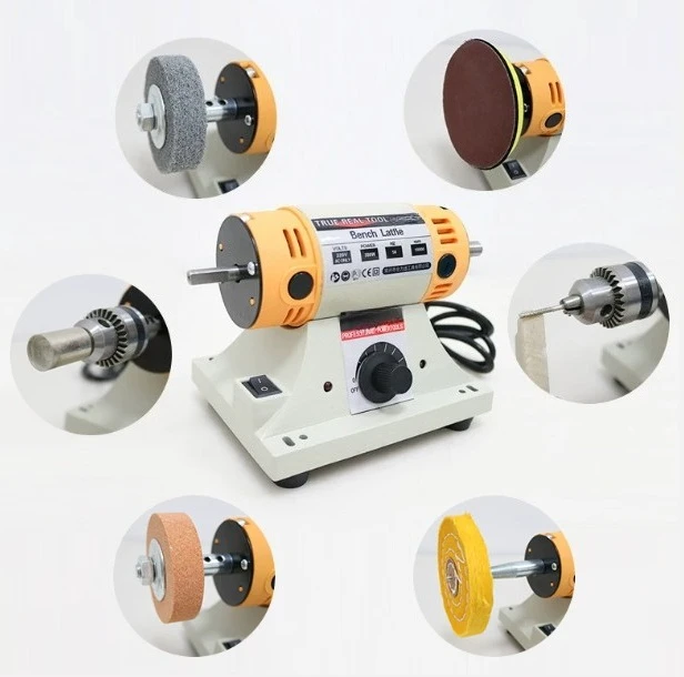 220V adjustable speed polishing machine, multi-functional desktop lathe polishing, woodworking manual DIY