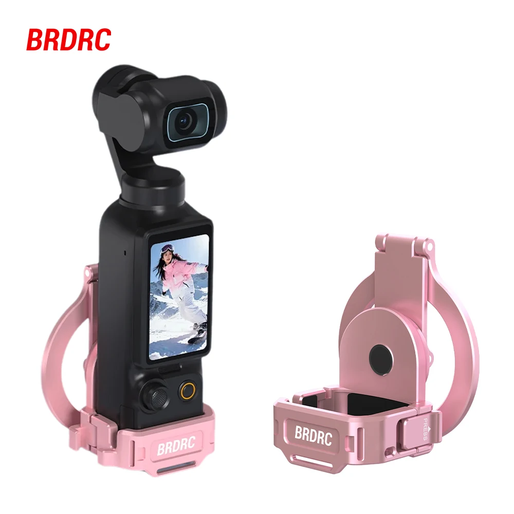 

BRDRC Magnetic Mount for DJI Osmo Pocket 4 3 Accessories Pink Cage Expansion Phone Adapter Live Broadcast Teleprompter Stand