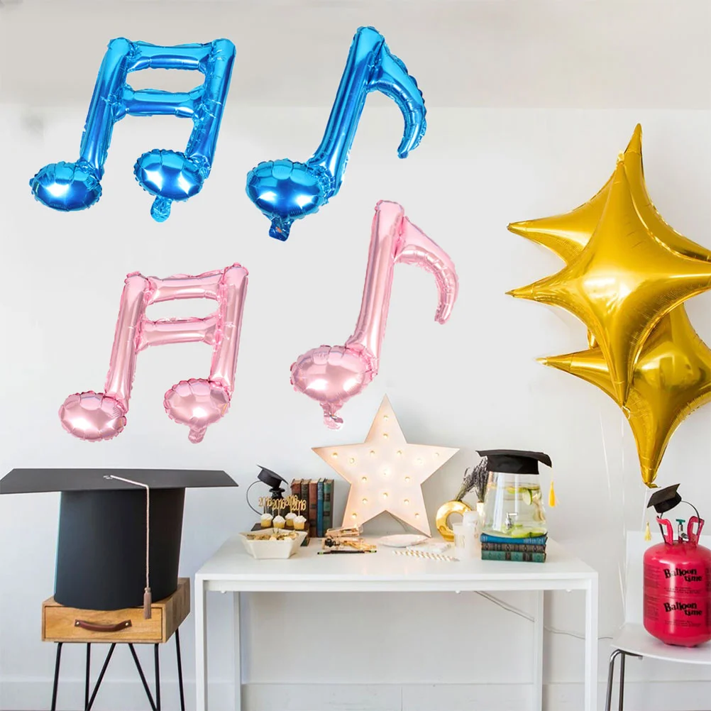 

4pcs Birthday Party Decoration Aluminium Foil Balloons Musical Note Shape Creative Balloons for Wedding Anniversary Party