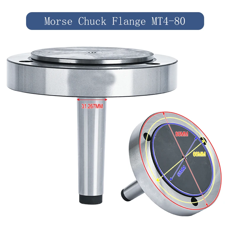 MT4-80 Morse Taper Chuck Flange 80mm Lathe Chuck Adapter For K11-100 K12-100
