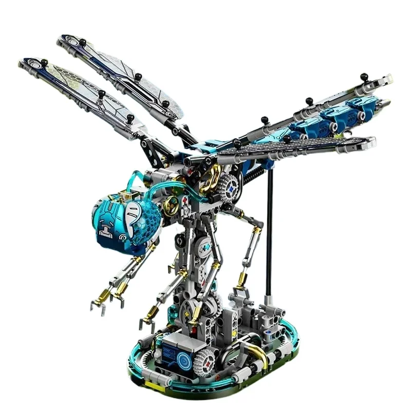 Biomimetischer Tier-Mechanik-Bausatz: Libellen-Modell zum Zusammenbauen, Schreibtisch-Deko mit Beleuchtungsfunktion