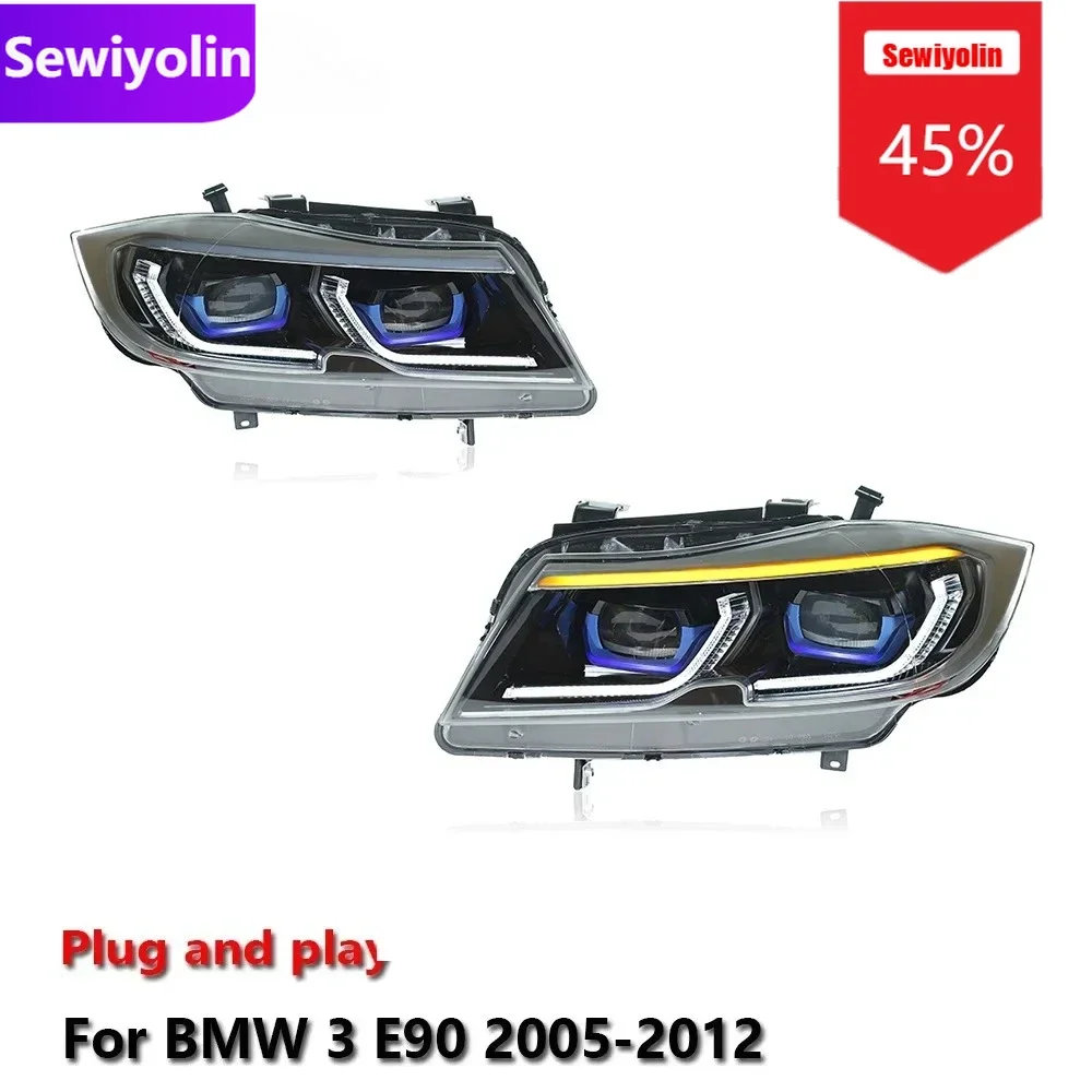 

Автомобильные аксессуары для DRL, светодиодные фары для BMW 3 E90 2005-2012, авто DRL, противотуманные фары для прицепа, указатель поворота Voiture Plug And Play