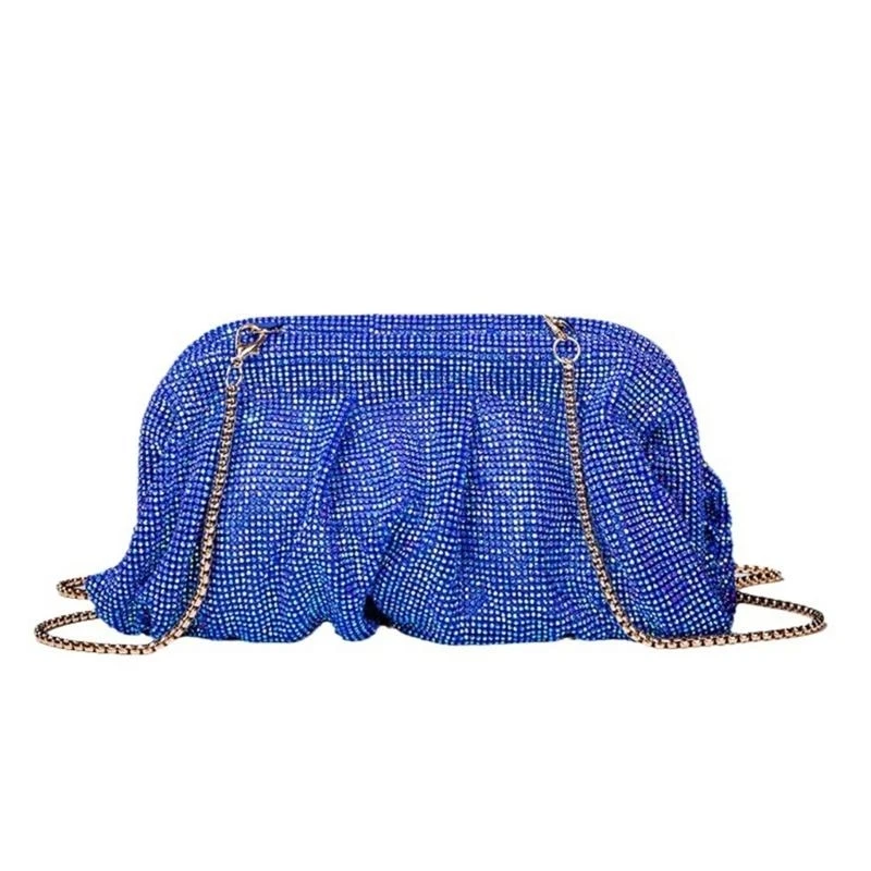 

G5AE Evening Bag Pleated Lady Purse Party Banquet Wedding Clutches for Women Girl Cocktail Crossbody Shoulder Bag