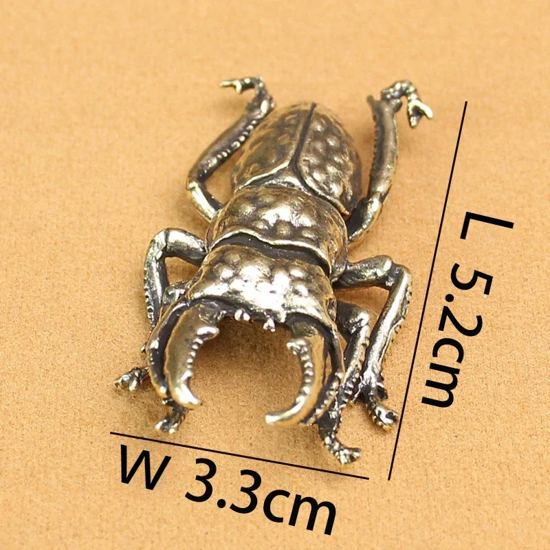 Simulated Beetle Desktop Ornament Retro Brass Insect Office Car Decorative Miniatures Home Craft Decoration