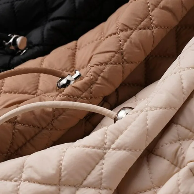 Abrigo de algodón para mujer, chaqueta de relajación, Parkas finas de temperamento, prendas de vestir de talla grande, abrigo de estilo medio,