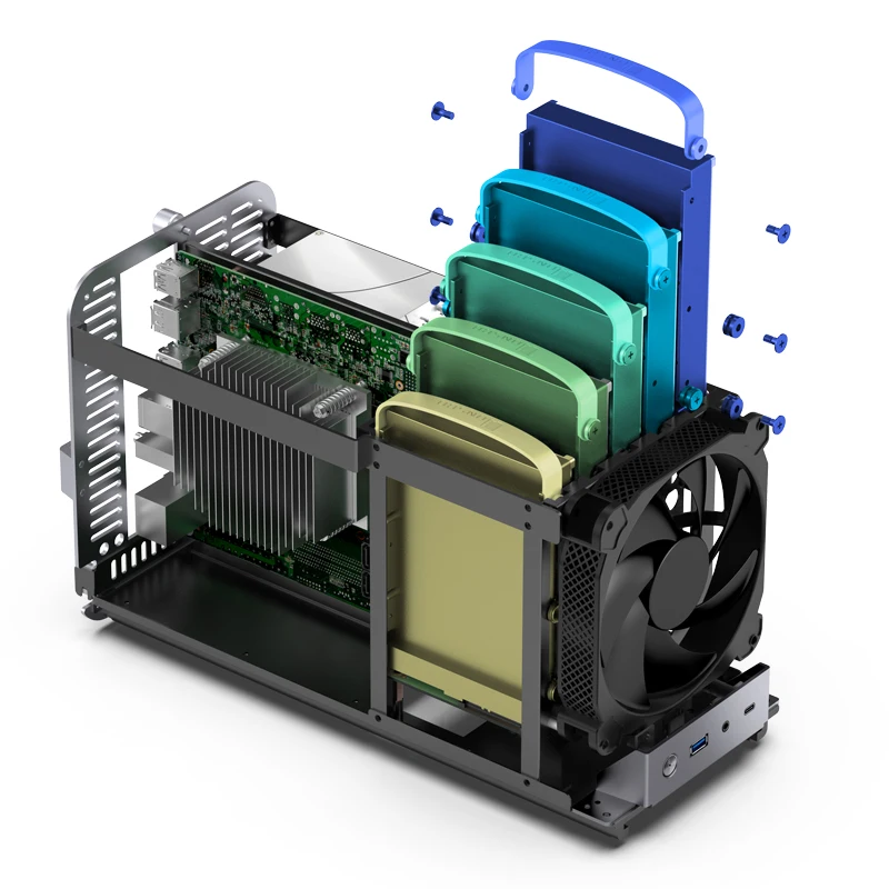 JONSBO N1 pequeno Chassis NAS armazenamento tudo-em-um servidor multimídia 5 disco 6 disco hot-swap chassis vertical e horizontal dois design