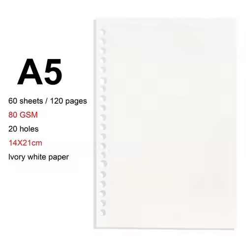 A4/B5/A5 Loose Leaf Refill Binder Notebook Blank/Line/Grid/Cornell Replacable Metal Ring Office&School Supplies Stationery - Image 18