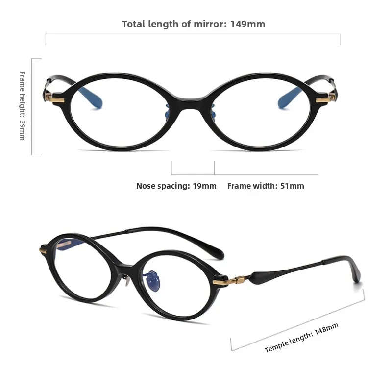 VAMAX Sweet Pure Titanium Oval Frame Prescription Glasses Advanced Anti Blue Light Optical Eyeglasses