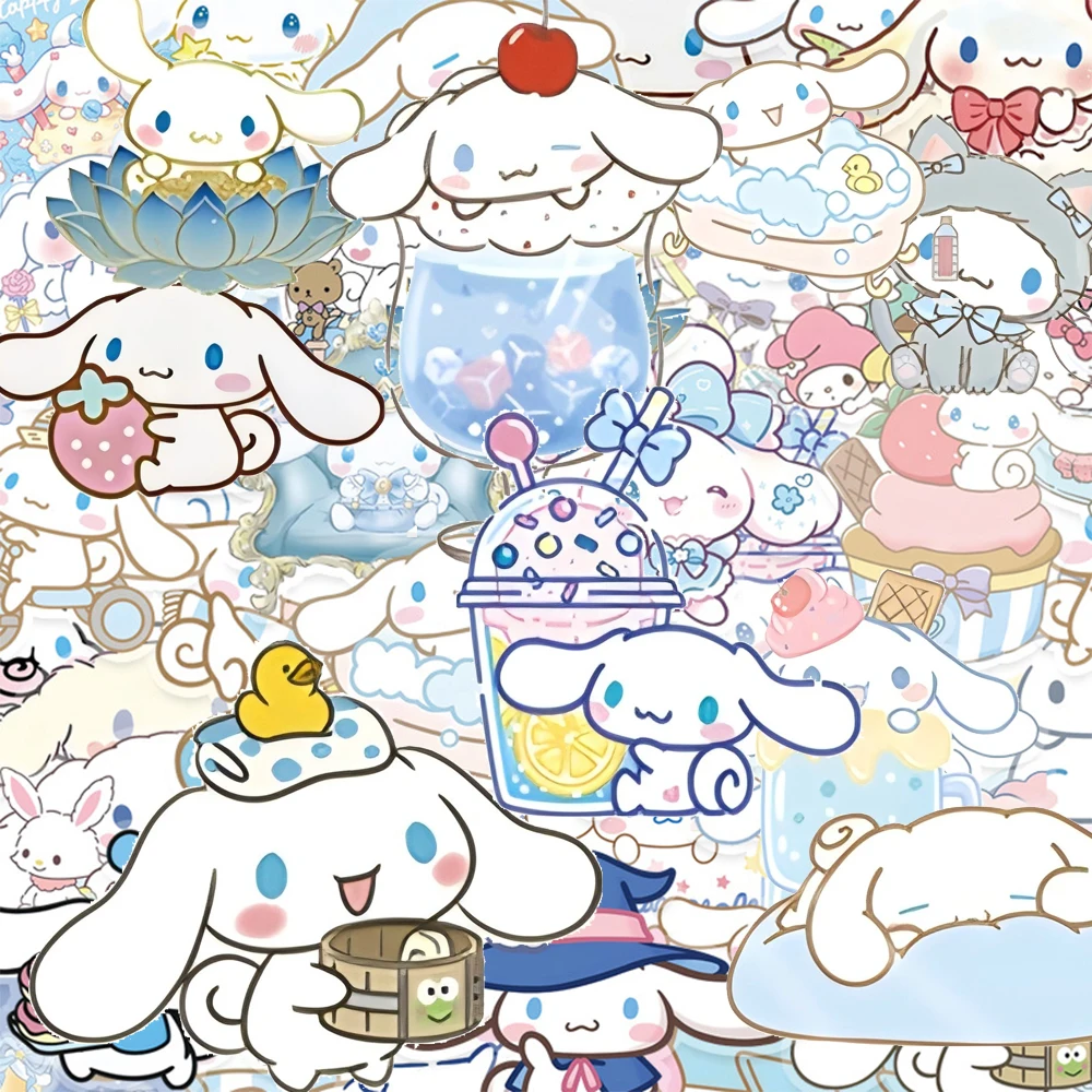 

10/30/50pcs Cute Cinnamoroll Cartoon Stickers Transparent Sanrio Decals Decoration Water Bottle Phone Suitcase Sticker Packing