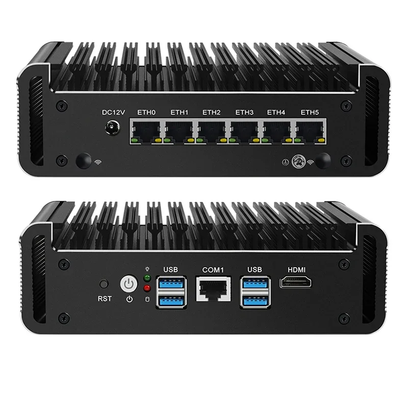 Topton 11th Gen Soft Router i7 1165G7 i5 1135G7 6x i226-V 2.5G LAN Dual Copper Tube Heat-sink Fanless Firewall Mini PC Computer