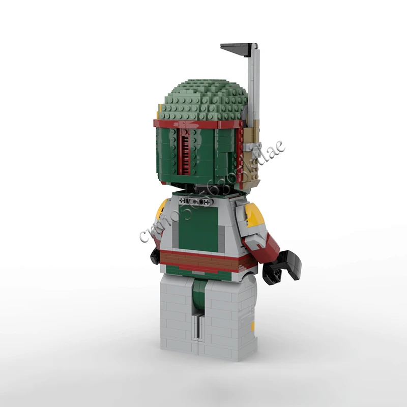 563ピース MOC スターバトル マキシフィギュアスタンド ボバ・フェット ヘルメット付き 有名映画モデル 組み立てブロック スタッキングブリック クリエイティブトイ