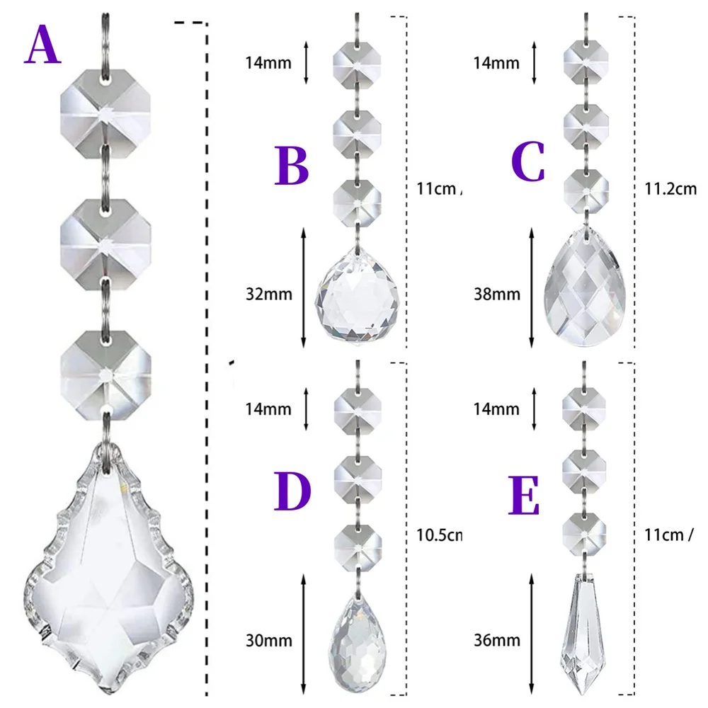 Hot 500pcs/lot Hanging Crystals Centerpieces Chandelier Garland Clear Ball Prism Crystal Bead Strands Jewel Gem Chain Diamond Be