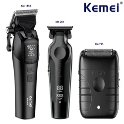 Kemei KM-1858 9000RPM 10W Hair Clipper KM-264 Rechargeable Electric Trimmer Original KM-T95 Shaver for Men Barber Clippers Kit