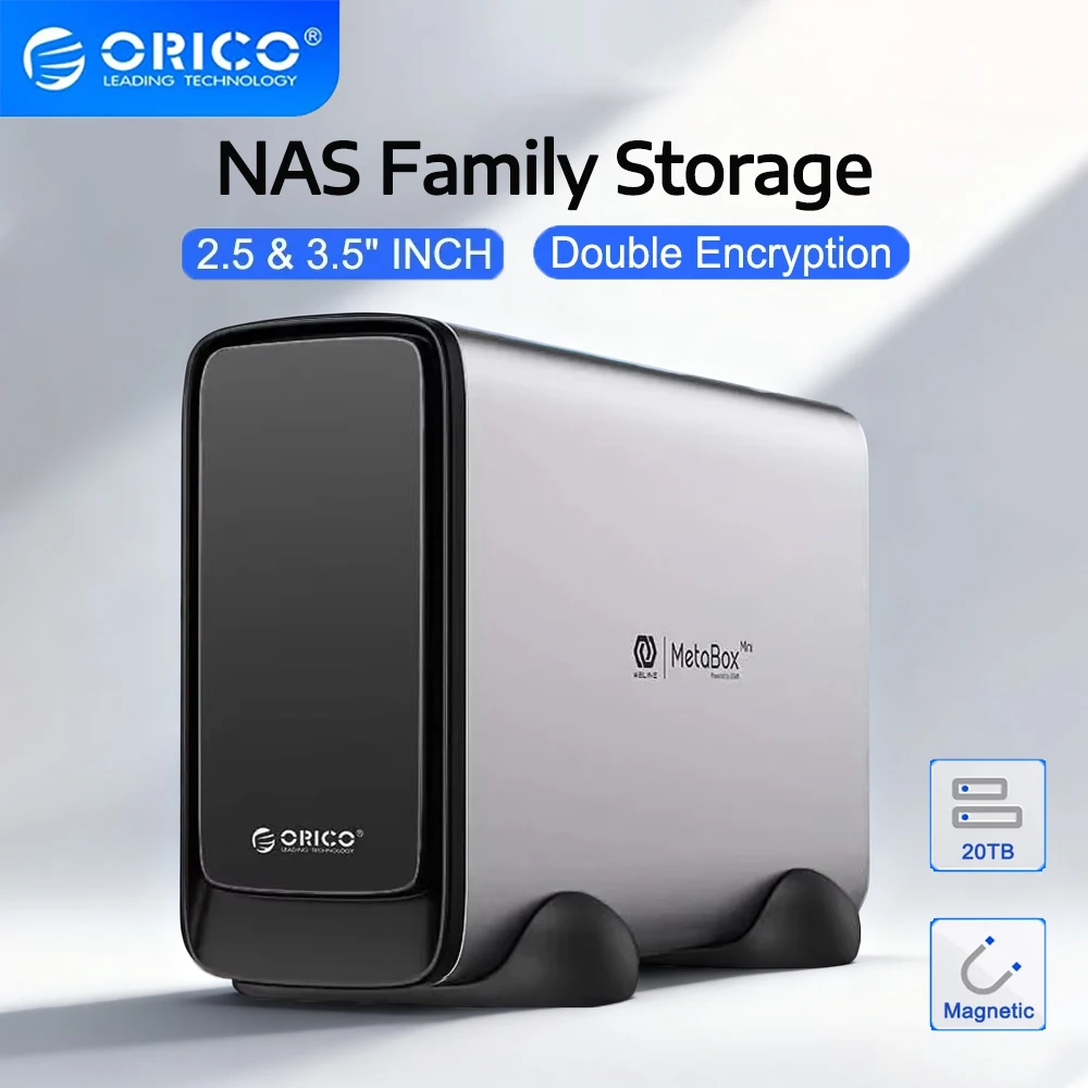 ORICO NAS Network Storage For Personal Network Attached Storage Compatible with 3.5 Inch HDD Case Automatic Backup Remote Access