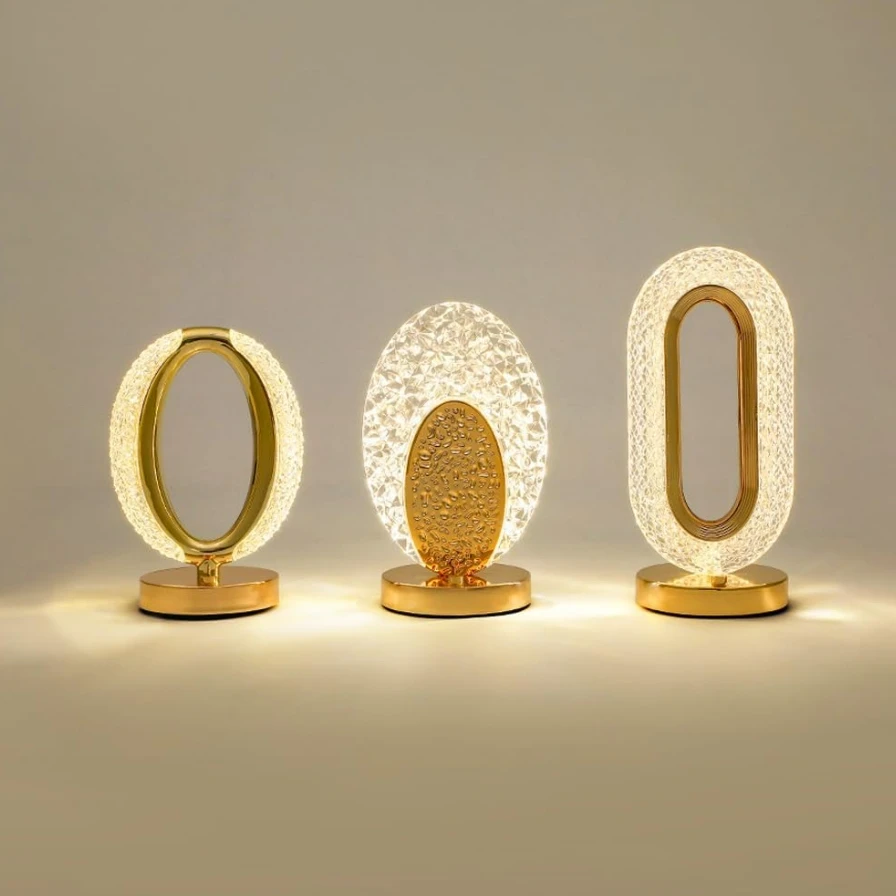 مصباح مكتبي حديث تعتيم من الأكريليك الكريستالي ، مصباح ليلي بجانب السرير لغرفة النوم ، ديكور جو رومانسي ، غرفة المعيشة