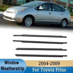 4Pcs Window Outer Weatherstrips For Toyota Prius 2004-2009 Side Door Window Glass Rubber Belt Moulding Trim Sealing Protector