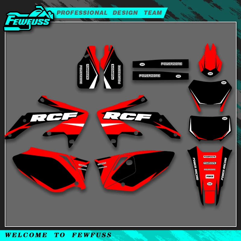 

Fewfuss For HONDA CRF 450X CRF450X 2005-2018 Graphics Decals Stickers Motorcycle Background Number Name Custom