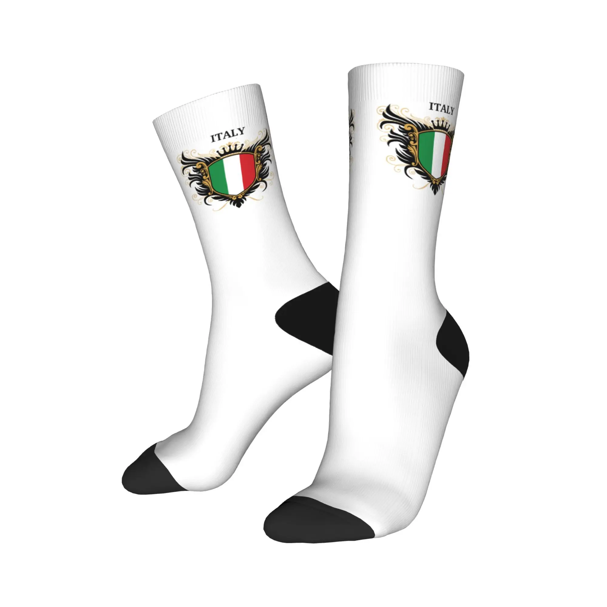 

Winter Warm Hip-hop Men's Women's Italian Milano Italy Flag Socks Sweat Absorbing Basketball Socks