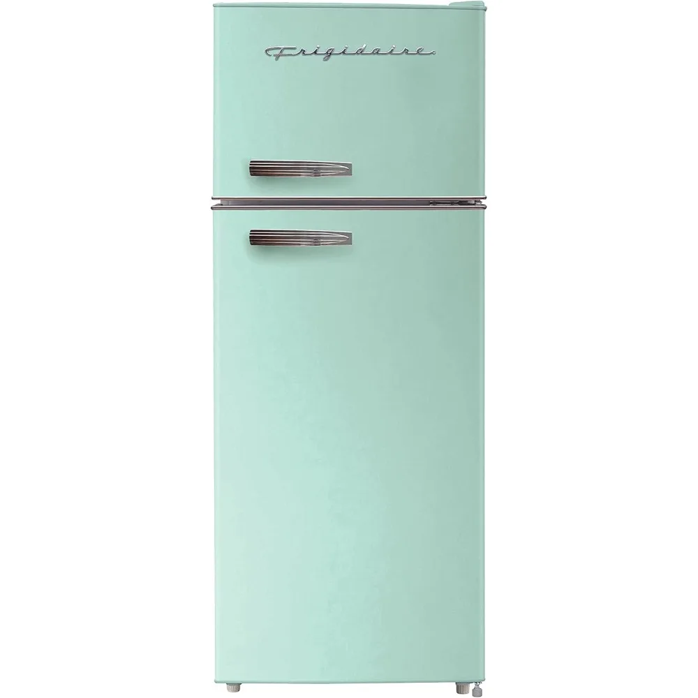 2 Door Apartment Size Refrigerator with Freezer, 7.5 cu ft, Retro, Mint