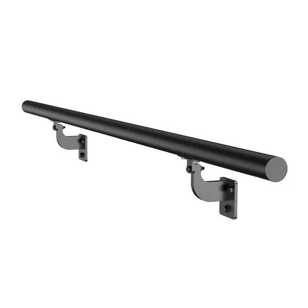 

Wall Mounted Stair Handrail, 4ft Pipe Staircase Handrail, Black Galvanized Aluminum, 1.26 inch Pipe
