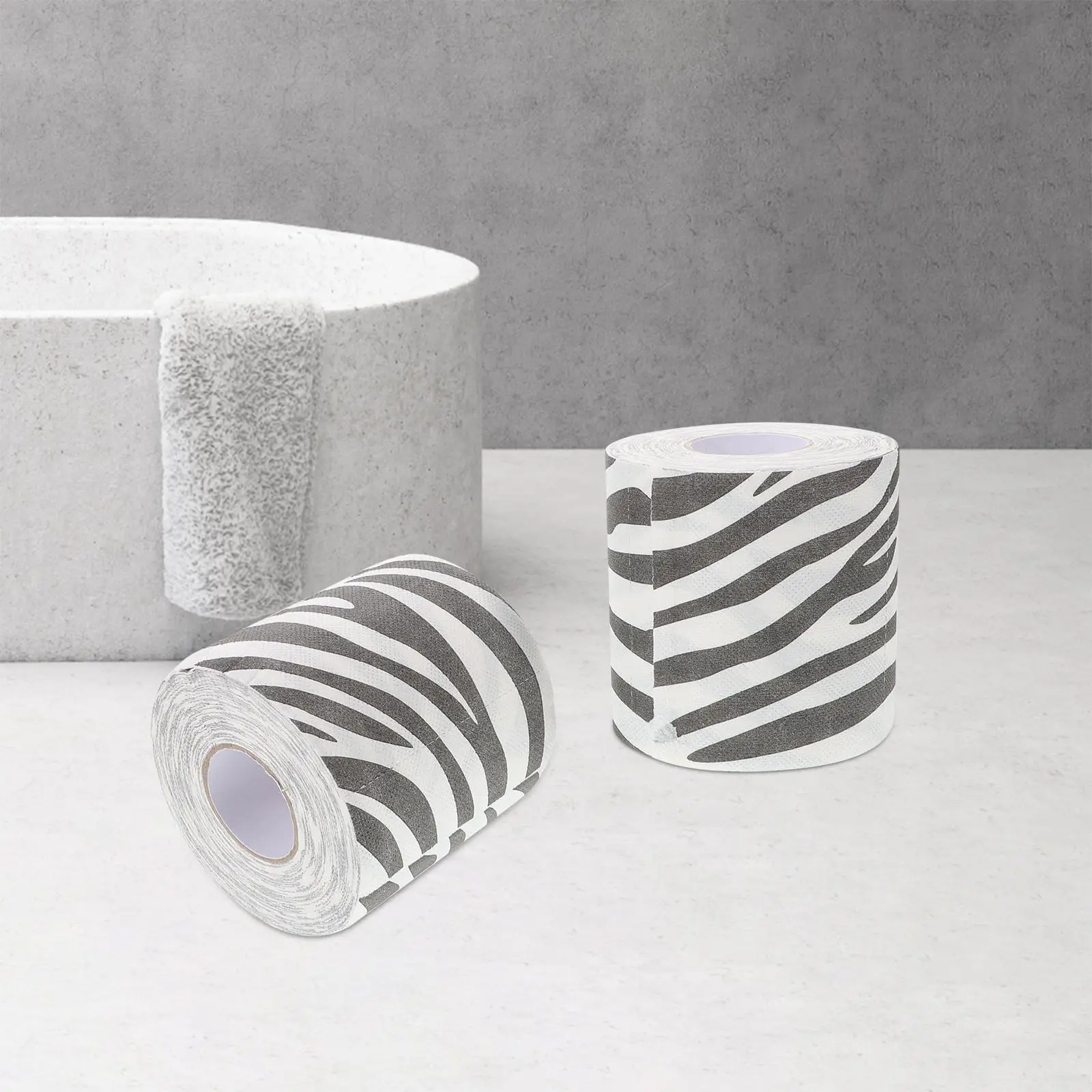2Pcs Zebra Print Toilet Paper Creative 3D Textured Bathroom Tissue Soft Durable Animal Pattern Fun Decor Zebra Cake