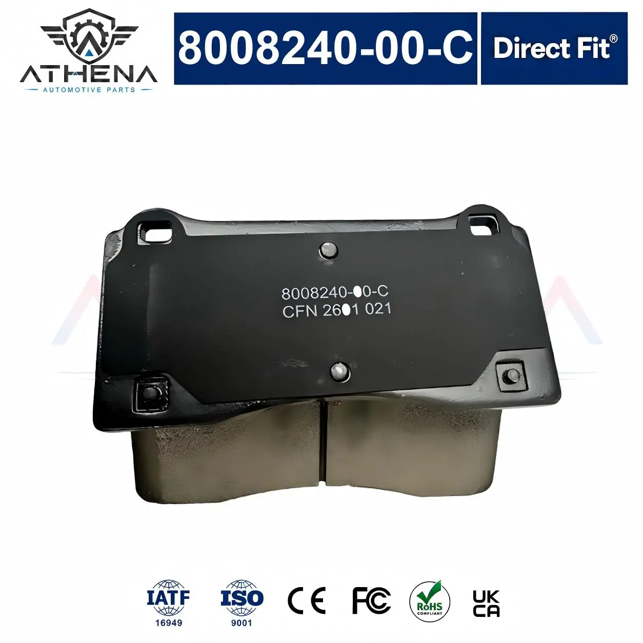 8008240-00-C Front Brake Pads Fix Brake Squeal Noise Wear For Tesla Model 3 Model Y Base 132x67x16mm