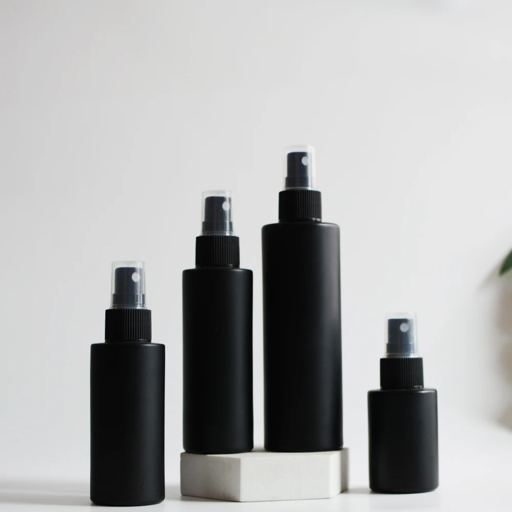 

Matte Black Empty 20ml 30ml 40ml 50ml 60ml 80ml 100ml Empty Perfume Skincare Spray Pump Bottle Liquid Atomizer Travel Essentials