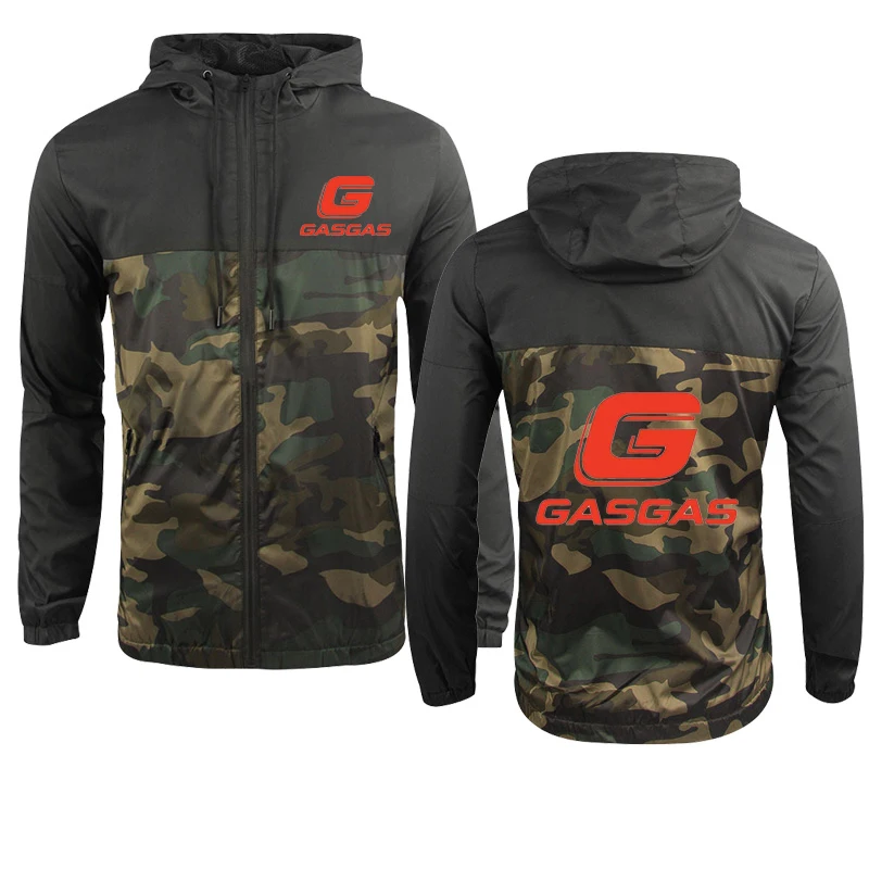 

Mens Jackets Sweatshirt Motorcycles GasGas Print Spring Autumn Zipper Hoodie Sportswear Casual High Quality Camouflage Male Coat