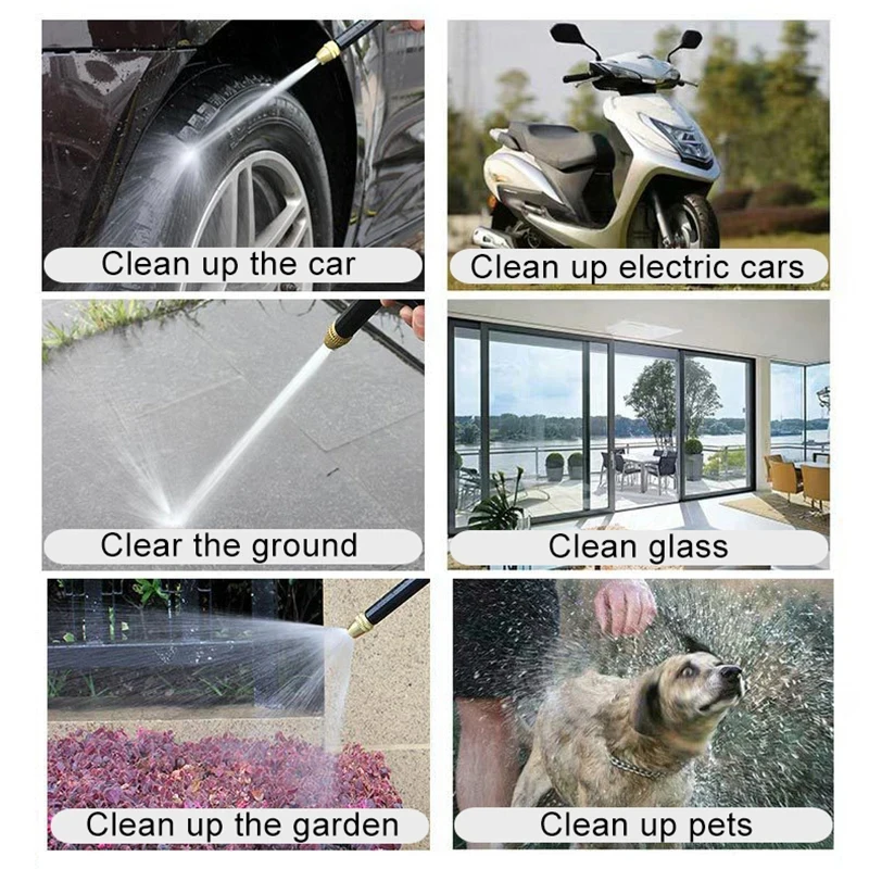 1PC Portable High-pressure Water Gun Adjustable Cleaning Car Wash Machine Garden Watering Hose Nozzle Sprinkler Foam Water