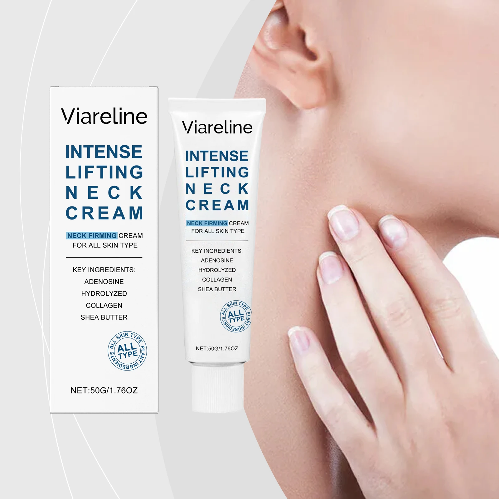 

Neck Cream for Wrinkle Reduction - Aids Tightening & Hydrating, Nourishes Skin, Supports Contour Enhancement & Daily Care