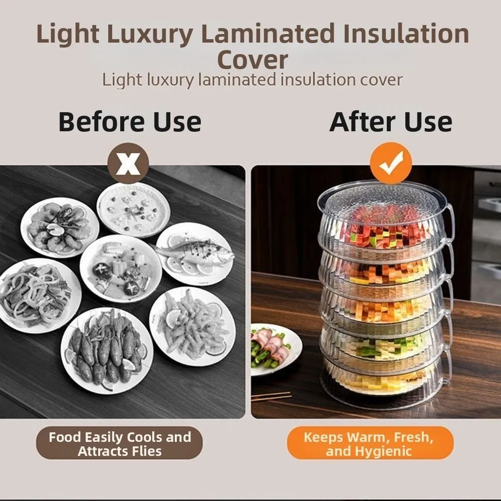 Insulation Microwave Splatter Cover Dustproof Multifunctional Plastic Food Cover Reusable Transparent Dish Cover Kitchen